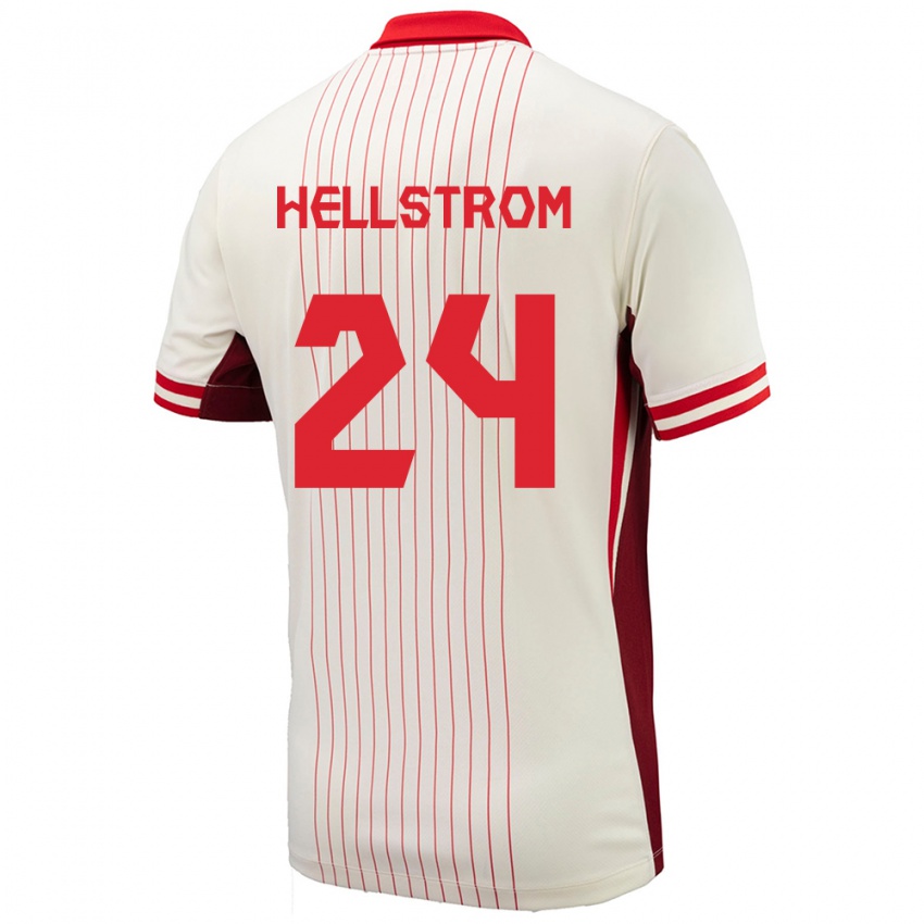 Heren Canada Jenna Hellstrom #24 Wit Uitshirt Uittenue 24-26 T-Shirt