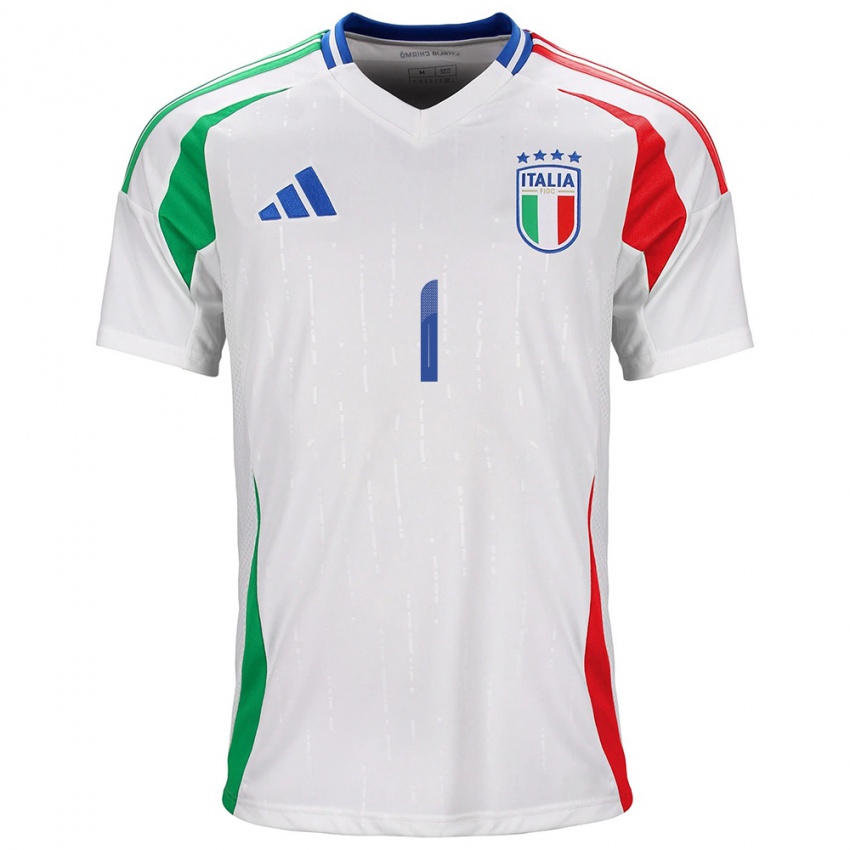 Heren Italië Alessandro Longoni #1 Wit Uitshirt Uittenue 24-26 T-Shirt