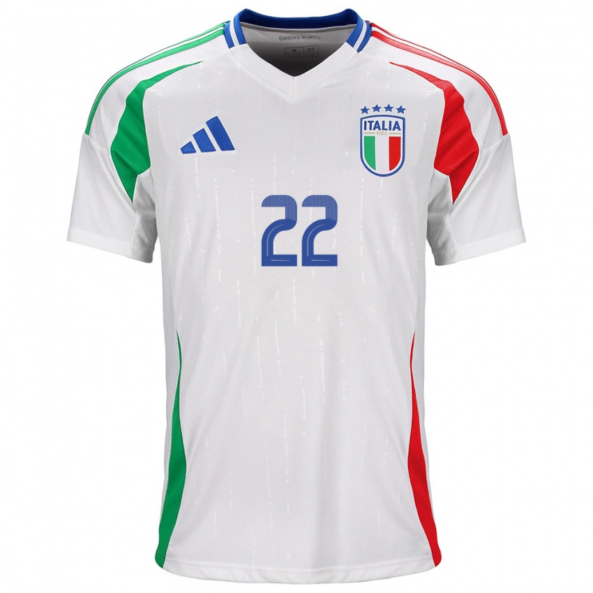 Heren Italië Francesca Durante #22 Wit Uitshirt Uittenue 24-26 T-Shirt