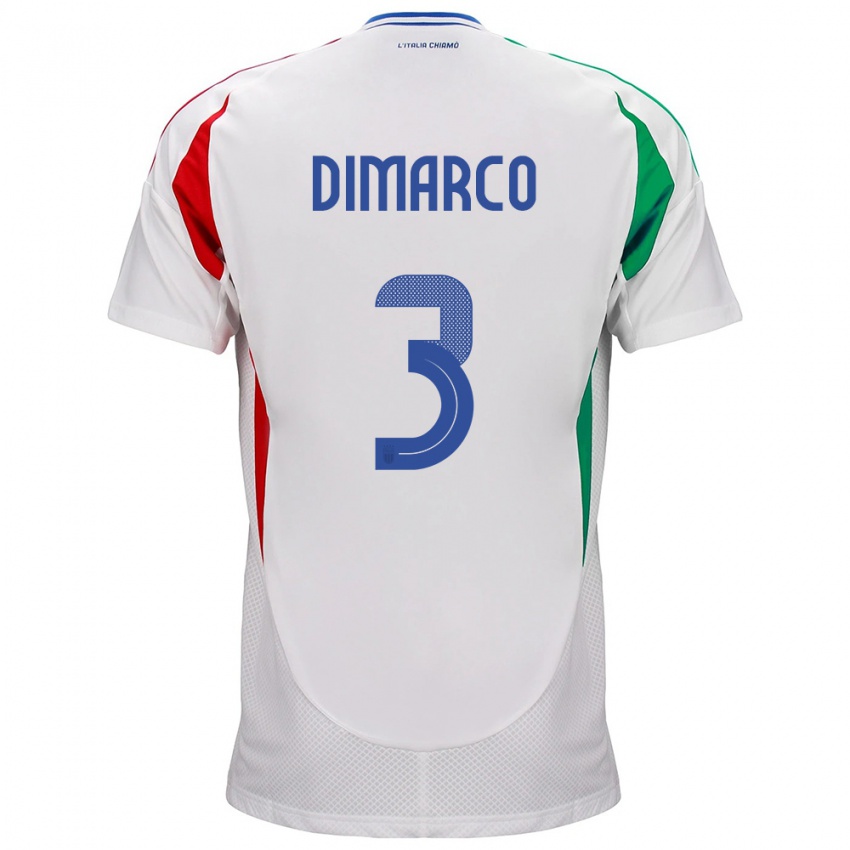Heren Italië Federico Dimarco #3 Wit Uitshirt Uittenue 24-26 T-Shirt