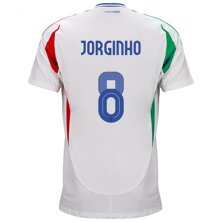 Heren Italië Jorginho #8 Wit Uitshirt Uittenue 24-26 T-Shirt