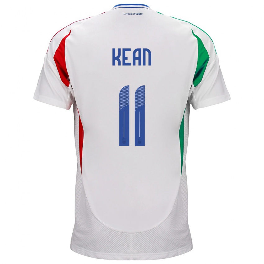 Heren Italië Moise Kean #11 Wit Uitshirt Uittenue 24-26 T-Shirt