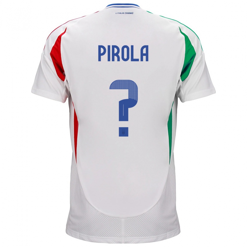 Heren Italië Lorenzo Pirola #0 Wit Uitshirt Uittenue 24-26 T-Shirt