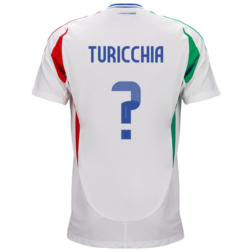 Heren Italië Riccardo Turicchia #0 Wit Uitshirt Uittenue 24-26 T-Shirt