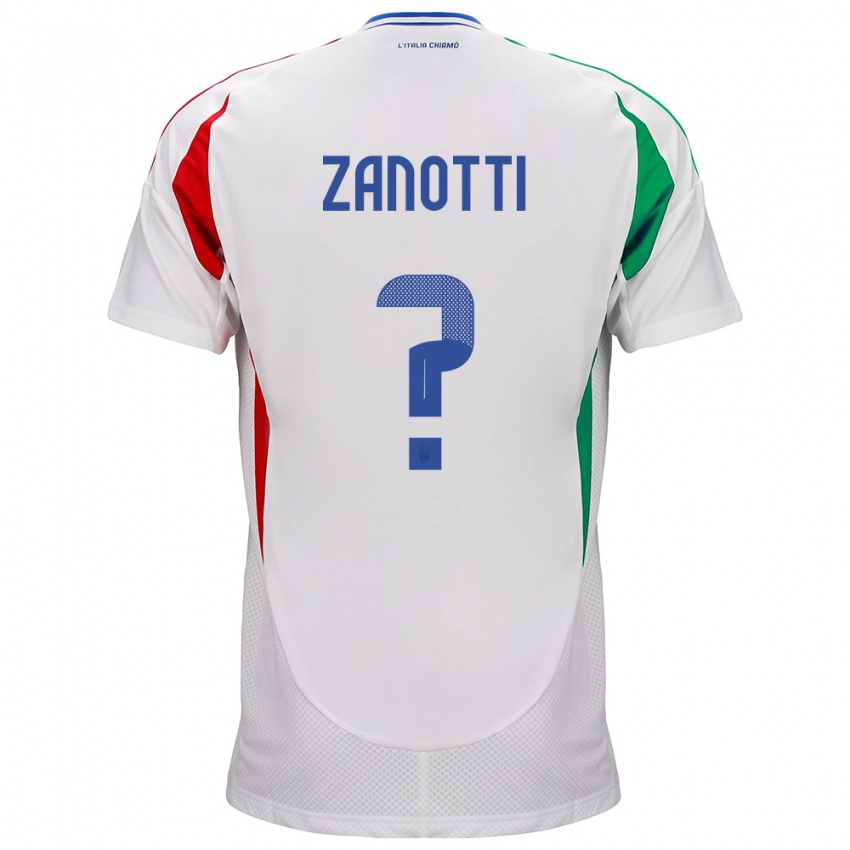 Heren Italië Mattia Zanotti #0 Wit Uitshirt Uittenue 24-26 T-Shirt