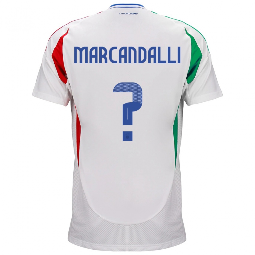 Heren Italië Alessandro Marcandalli #0 Wit Uitshirt Uittenue 24-26 T-Shirt