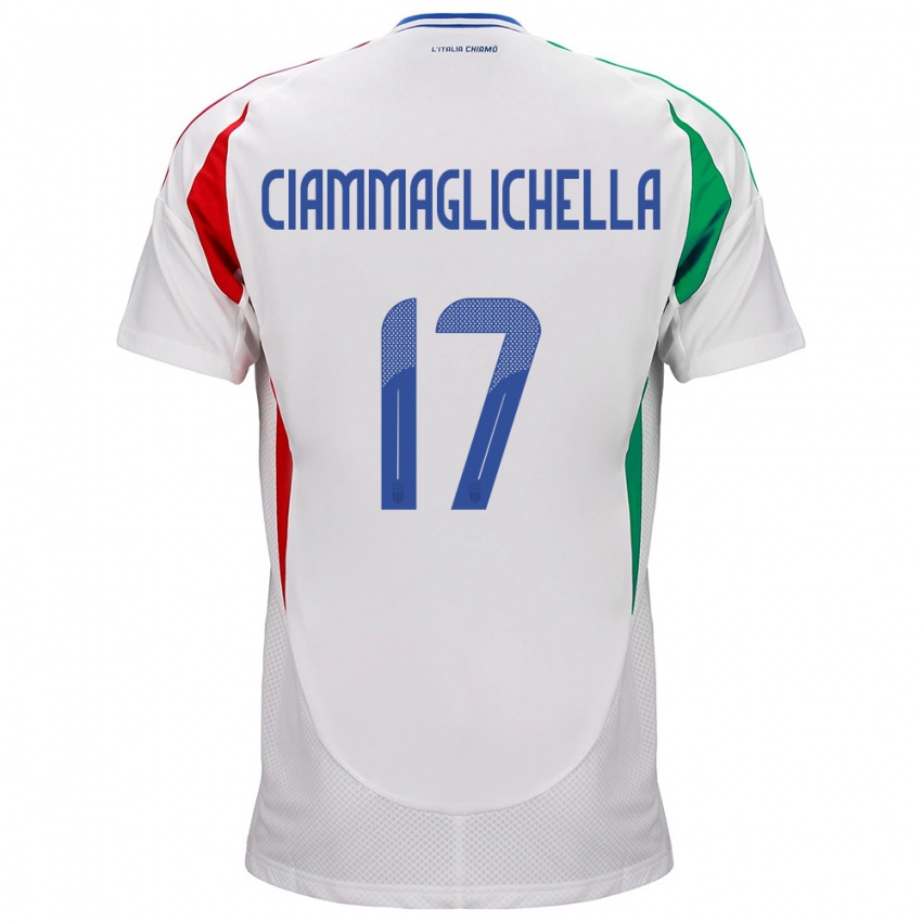 Heren Italië Aaron Ciammaglichella #17 Wit Uitshirt Uittenue 24-26 T-Shirt