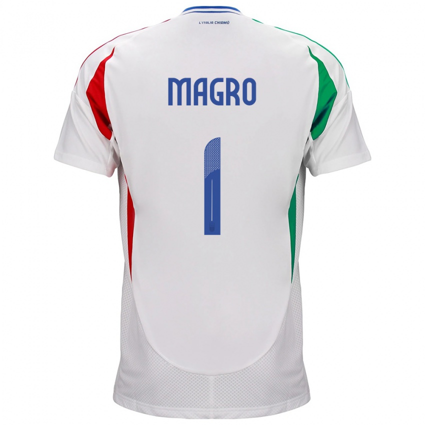 Heren Italië Federico Magro #1 Wit Uitshirt Uittenue 24-26 T-Shirt