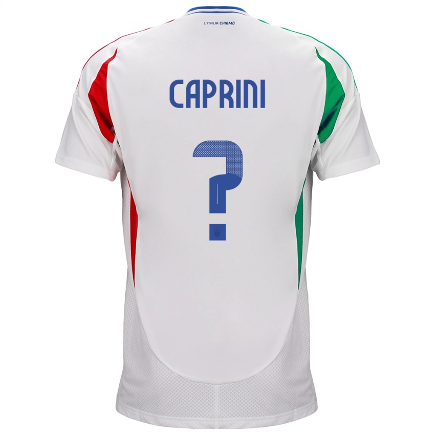 Heren Italië Maat Daniel Caprini #0 Wit Uitshirt Uittenue 24-26 T-Shirt