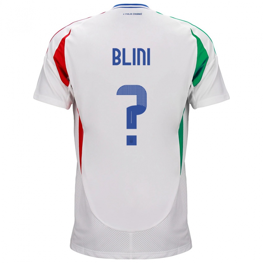 Heren Italië Oliver Blini #0 Wit Uitshirt Uittenue 24-26 T-Shirt