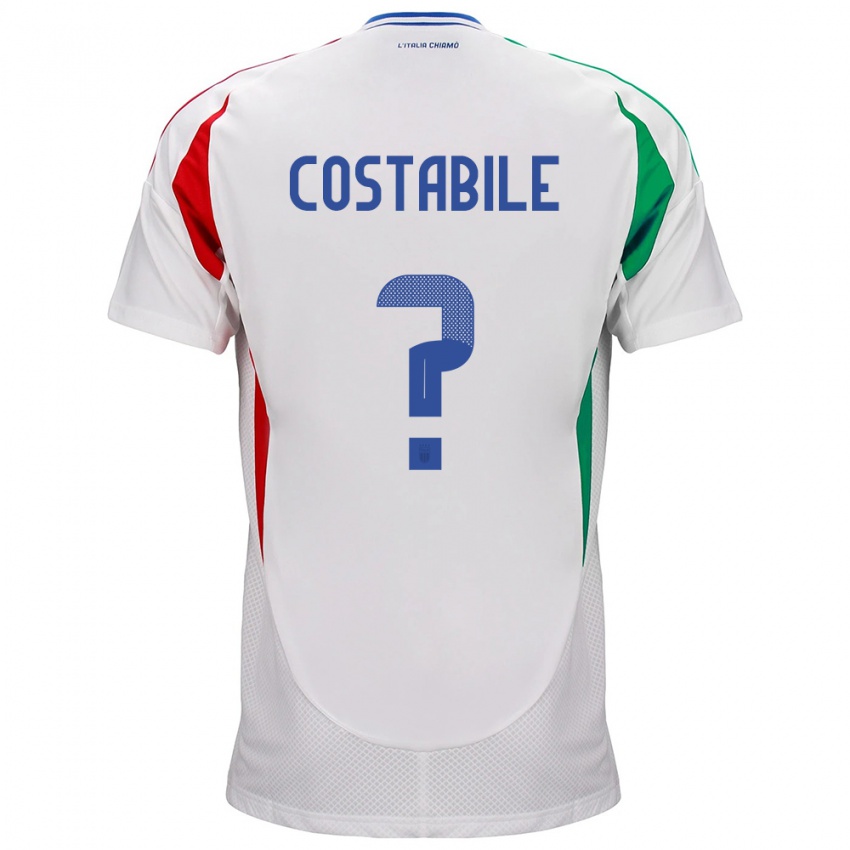 Heren Italië Cristian Costabile #0 Wit Uitshirt Uittenue 24-26 T-Shirt