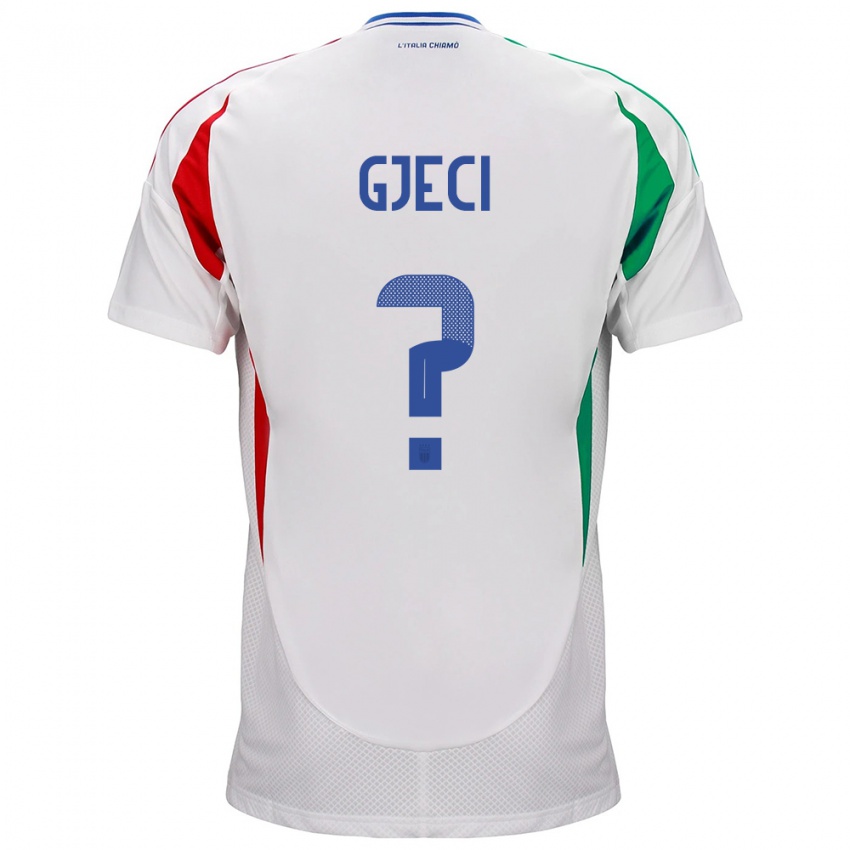 Heren Italië Delis Gjeci #0 Wit Uitshirt Uittenue 24-26 T-Shirt