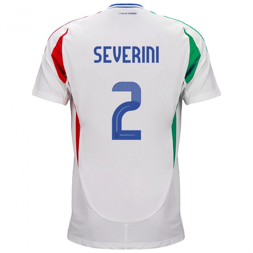 Heren Italië Emma Severini #2 Wit Uitshirt Uittenue 24-26 T-Shirt