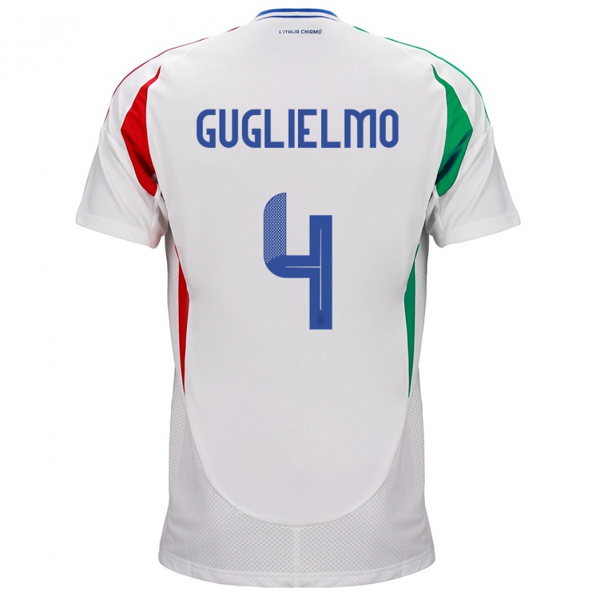 Heren Italië Lucia Di Guglielmo #4 Wit Uitshirt Uittenue 24-26 T-Shirt