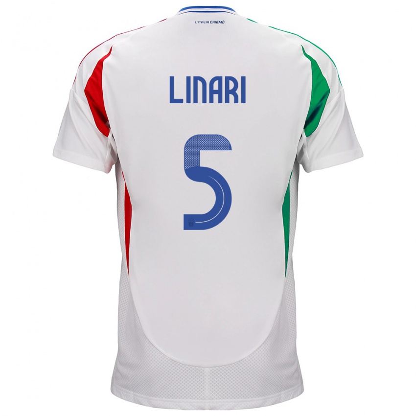 Heren Italië Elena Linari #5 Wit Uitshirt Uittenue 24-26 T-Shirt