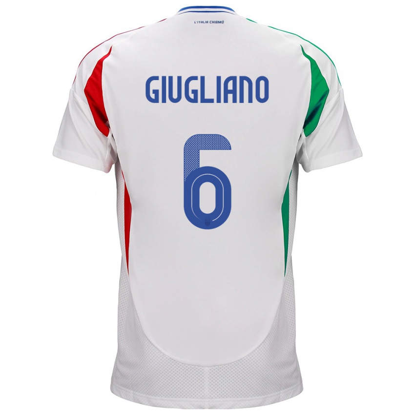 Heren Italië Manuela Giugliano #6 Wit Uitshirt Uittenue 24-26 T-Shirt