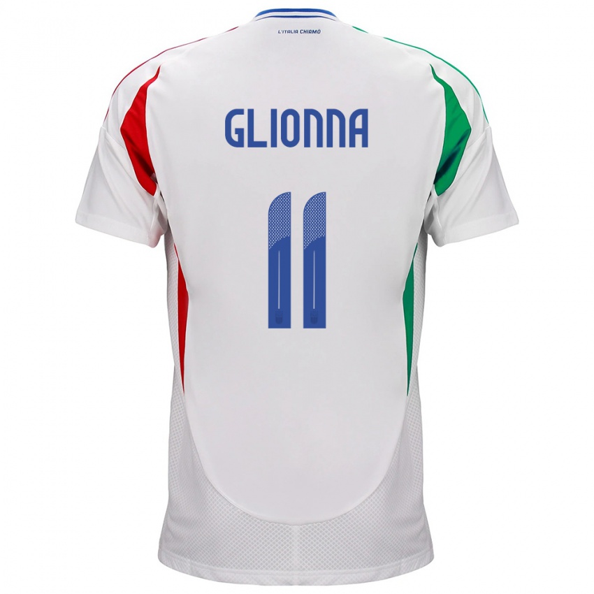 Heren Italië Benedetta Glionna #11 Wit Uitshirt Uittenue 24-26 T-Shirt