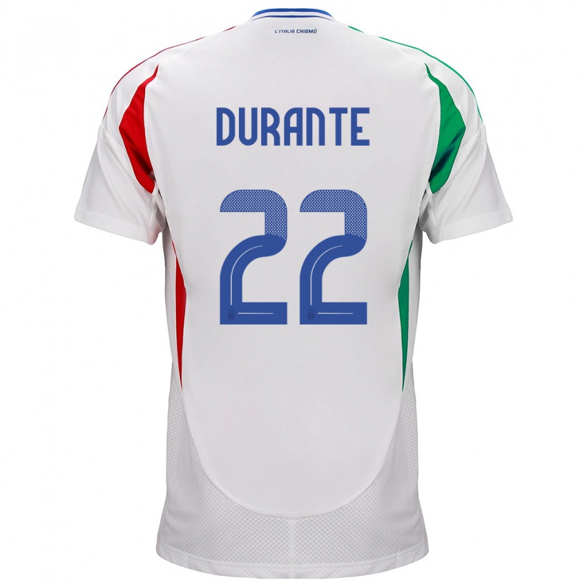 Heren Italië Francesca Durante #22 Wit Uitshirt Uittenue 24-26 T-Shirt