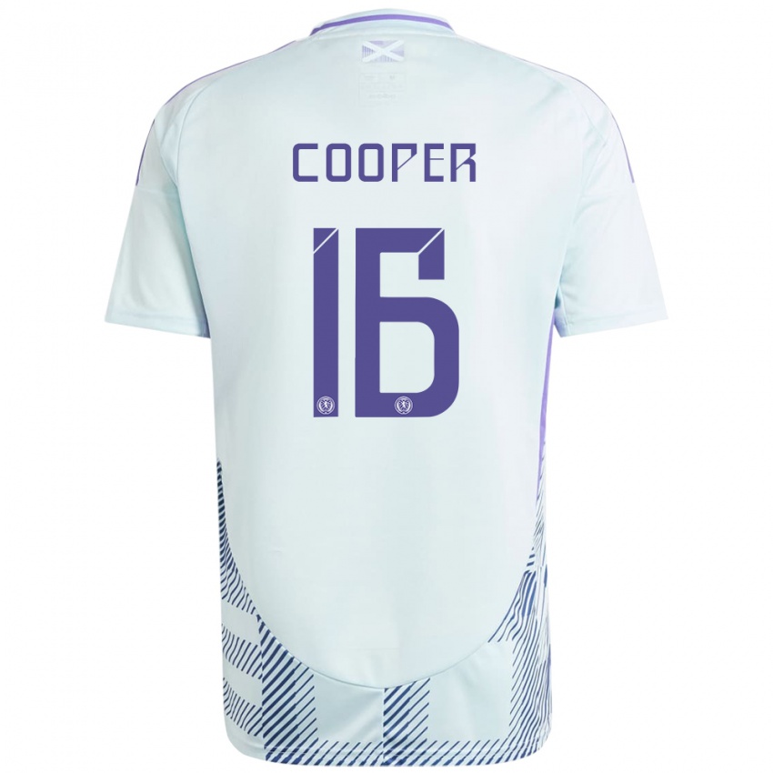 Heren Schotland Liam Cooper #16 Licht Mintblauw Uitshirt Uittenue 24-26 T-Shirt