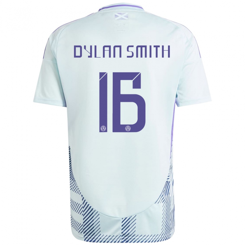 Heren Schotland Dylan Smith #16 Licht Mintblauw Uitshirt Uittenue 24-26 T-Shirt