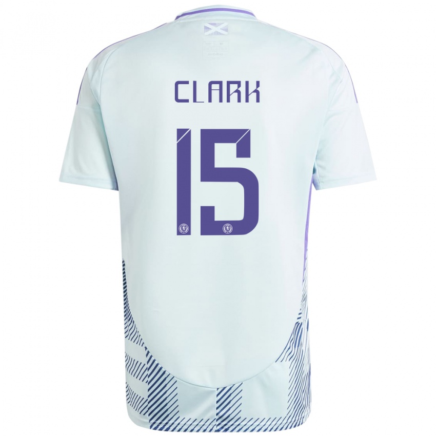 Heren Schotland Jenna Clark #15 Licht Mintblauw Uitshirt Uittenue 24-26 T-Shirt