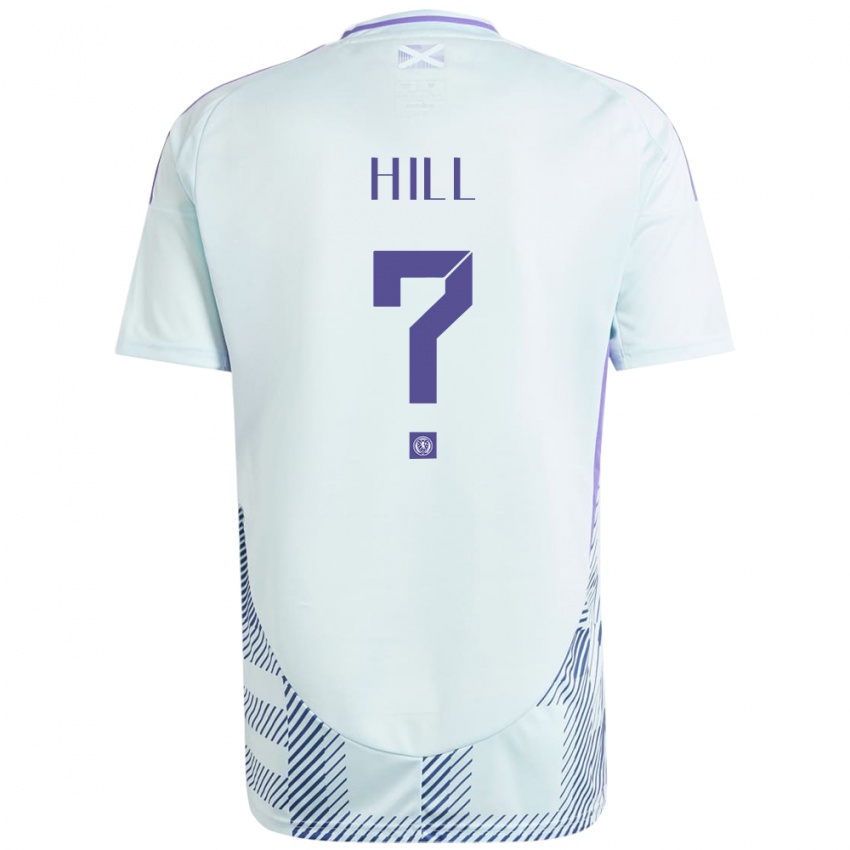 Heren Schotland Kathryn Hill #0 Licht Mintblauw Uitshirt Uittenue 24-26 T-Shirt