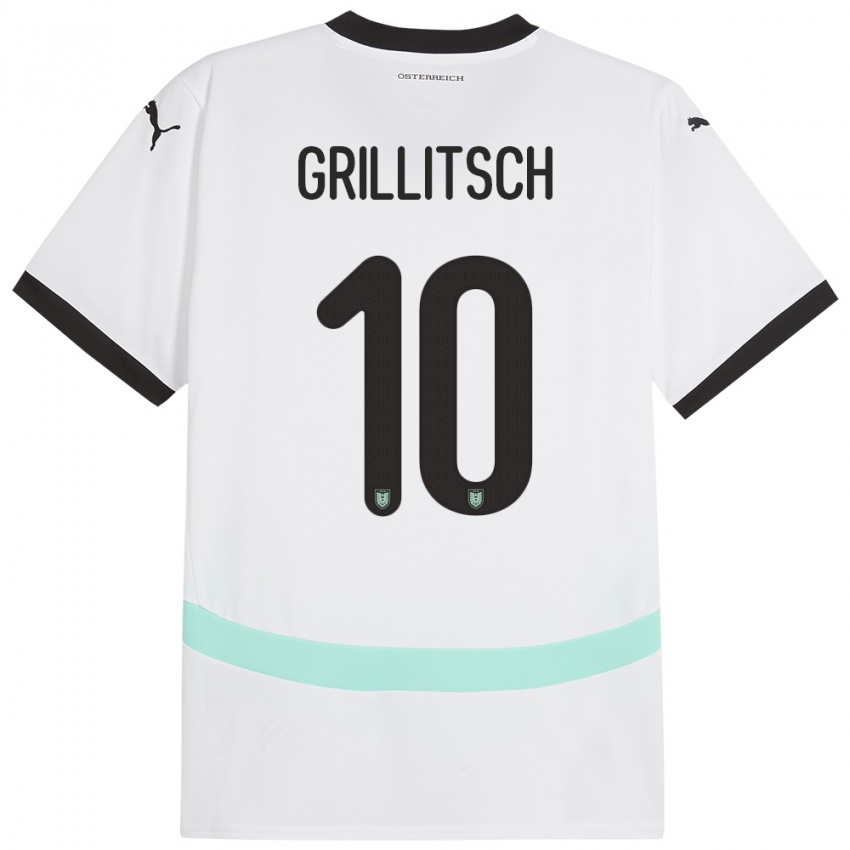 Heren Oostenrijk Florian Grillitsch #10 Wit Uitshirt Uittenue 24-26 T-Shirt