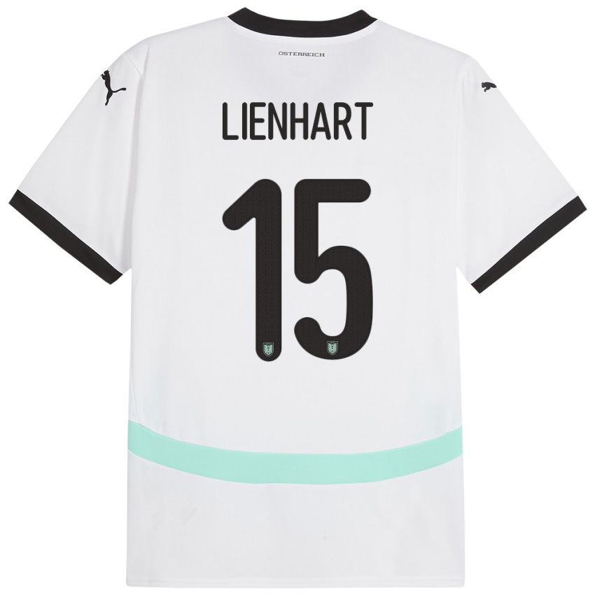 Heren Oostenrijk Philipp Lienhart #15 Wit Uitshirt Uittenue 24-26 T-Shirt