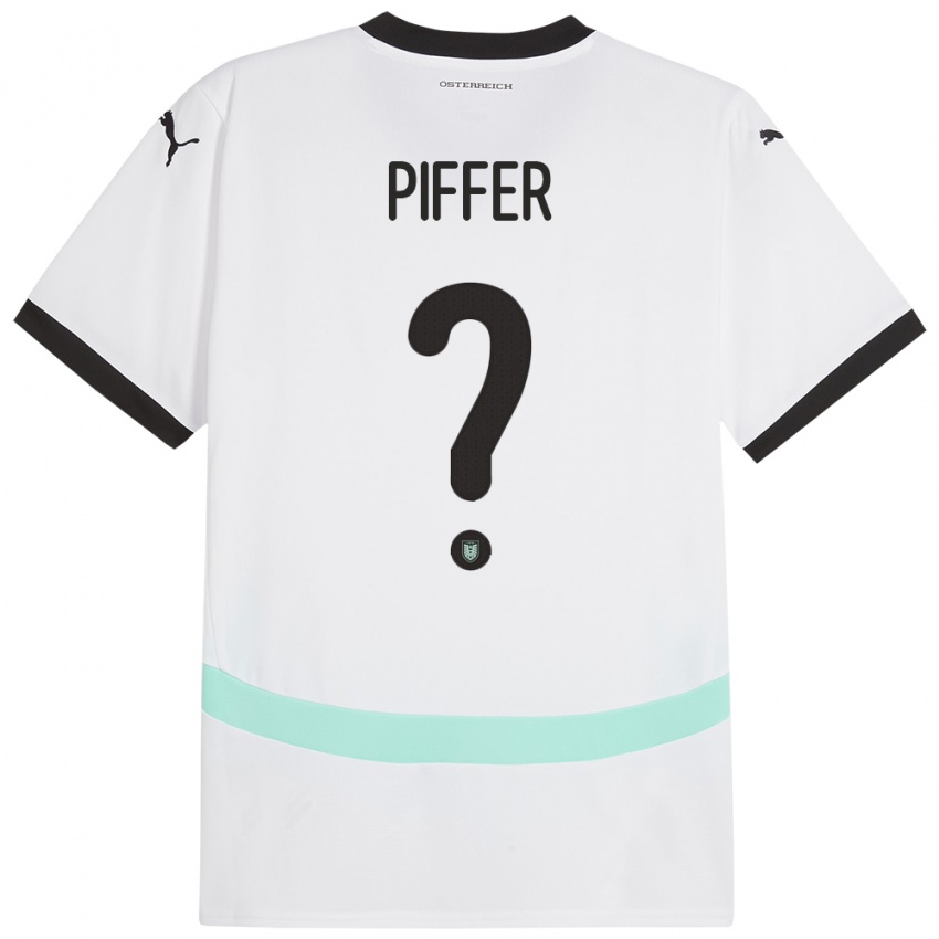 Heren Oostenrijk Paul Piffer #0 Wit Uitshirt Uittenue 24-26 T-Shirt