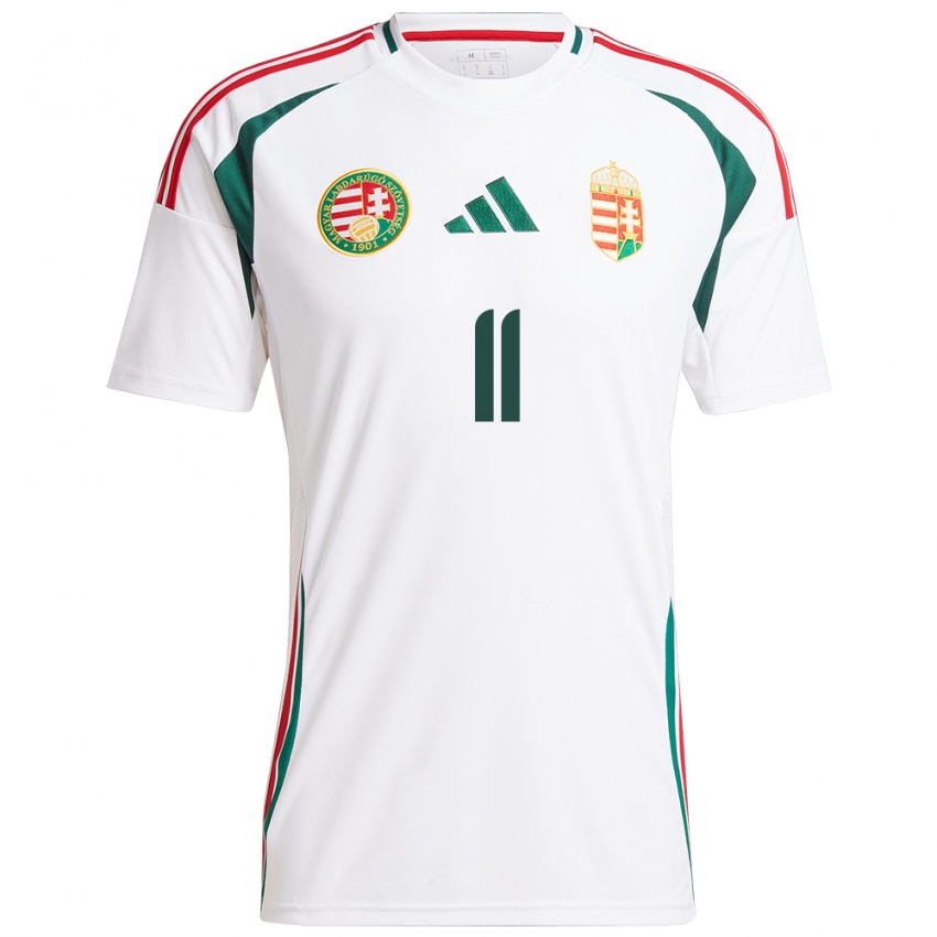 Heren Hongarije Zalán Kerezsi #11 Wit Uitshirt Uittenue 24-26 T-Shirt