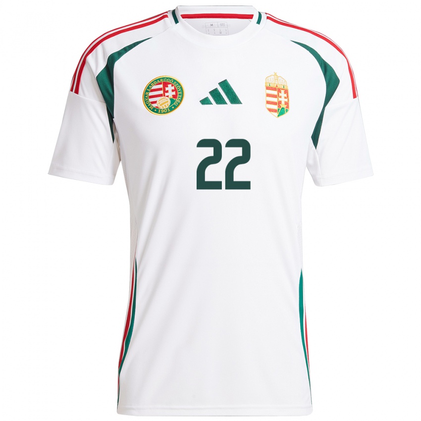 Heren Hongarije Anna Terestyényi #22 Wit Uitshirt Uittenue 24-26 T-Shirt