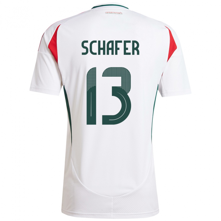 Heren Hongarije András Schäfer #13 Wit Uitshirt Uittenue 24-26 T-Shirt