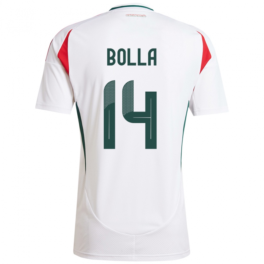 Heren Hongarije Bendegúz Bolla #14 Wit Uitshirt Uittenue 24-26 T-Shirt