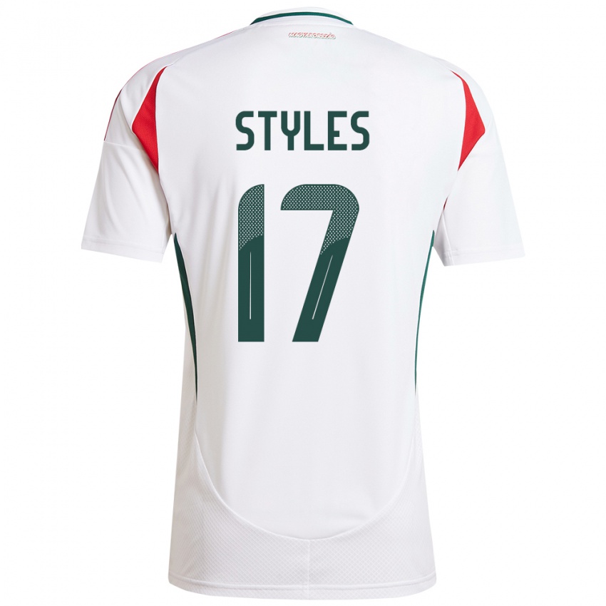 Heren Hongarije Callum Styles #17 Wit Uitshirt Uittenue 24-26 T-Shirt