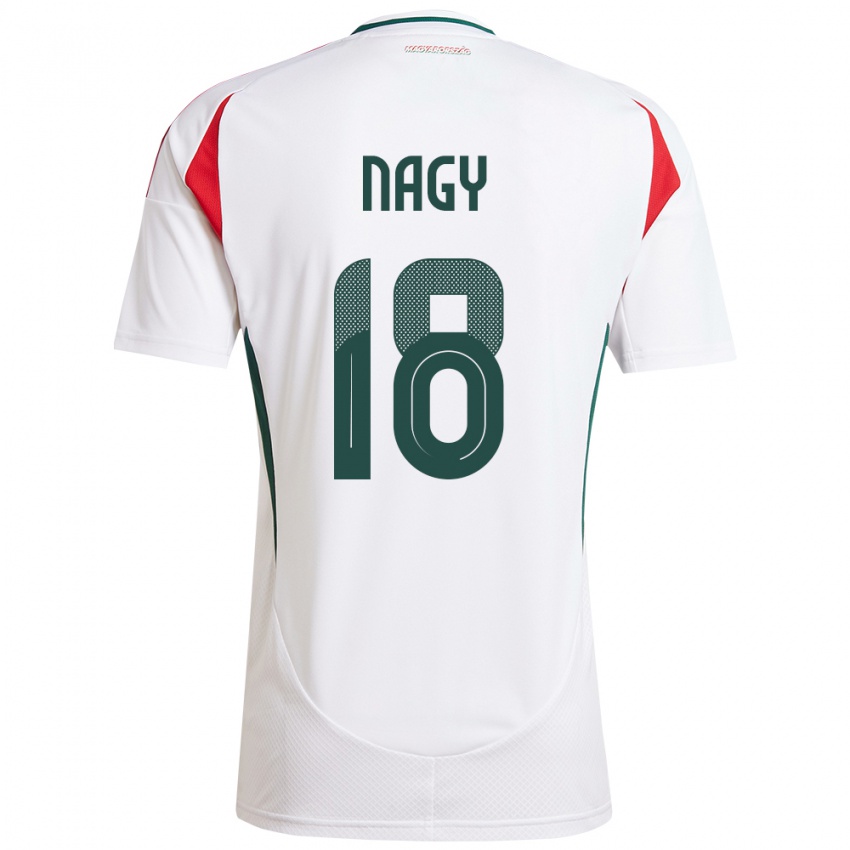 Heren Hongarije Zsolt Nagy #18 Wit Uitshirt Uittenue 24-26 T-Shirt