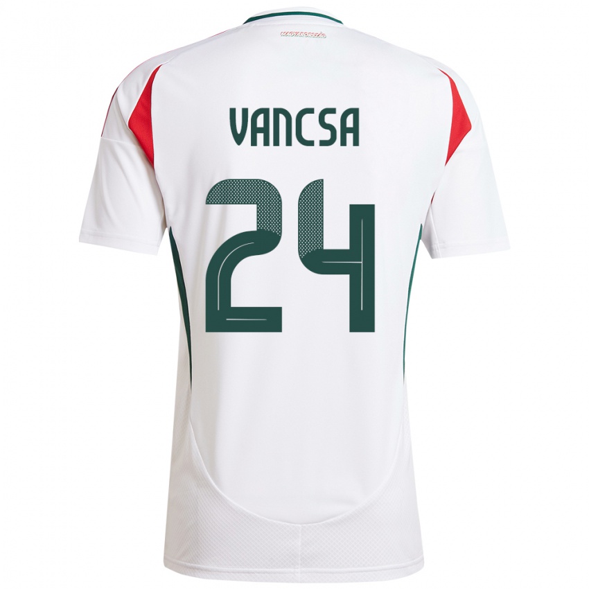 Heren Hongarije Zalán Vancsa #24 Wit Uitshirt Uittenue 24-26 T-Shirt