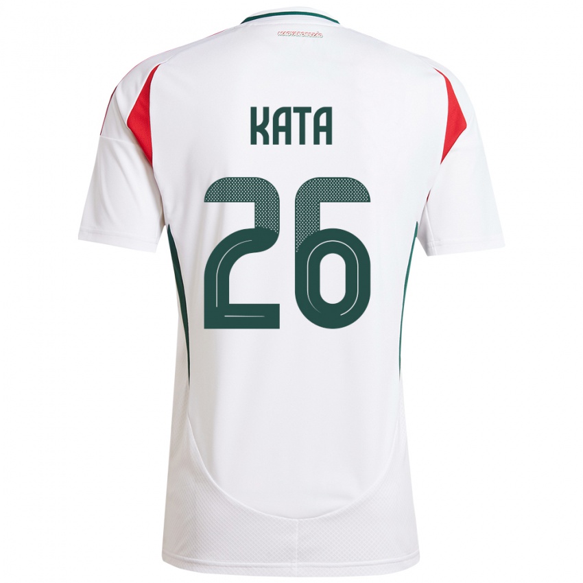 Heren Hongarije Mihály Kata #26 Wit Uitshirt Uittenue 24-26 T-Shirt