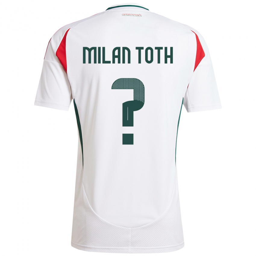 Heren Hongarije Milán Tóth #0 Wit Uitshirt Uittenue 24-26 T-Shirt