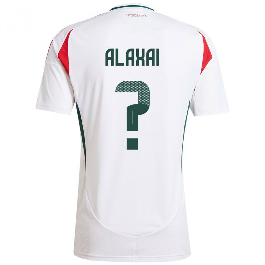 Heren Hongarije Áron Alaxai #0 Wit Uitshirt Uittenue 24-26 T-Shirt