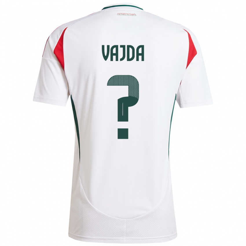 Heren Hongarije Botond Vajda #0 Wit Uitshirt Uittenue 24-26 T-Shirt