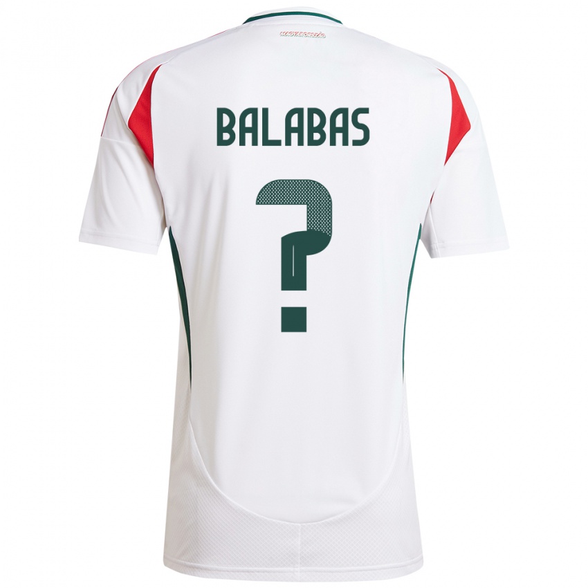 Heren Hongarije Bence Balabás #0 Wit Uitshirt Uittenue 24-26 T-Shirt