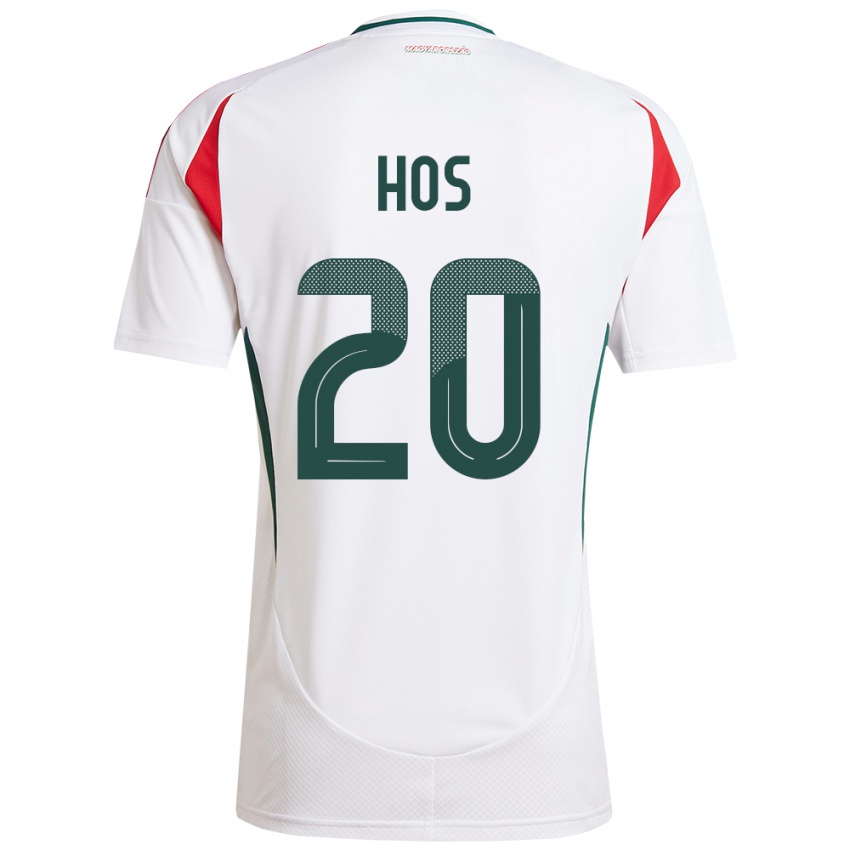 Heren Hongarije Zsombor Hős #20 Wit Uitshirt Uittenue 24-26 T-Shirt