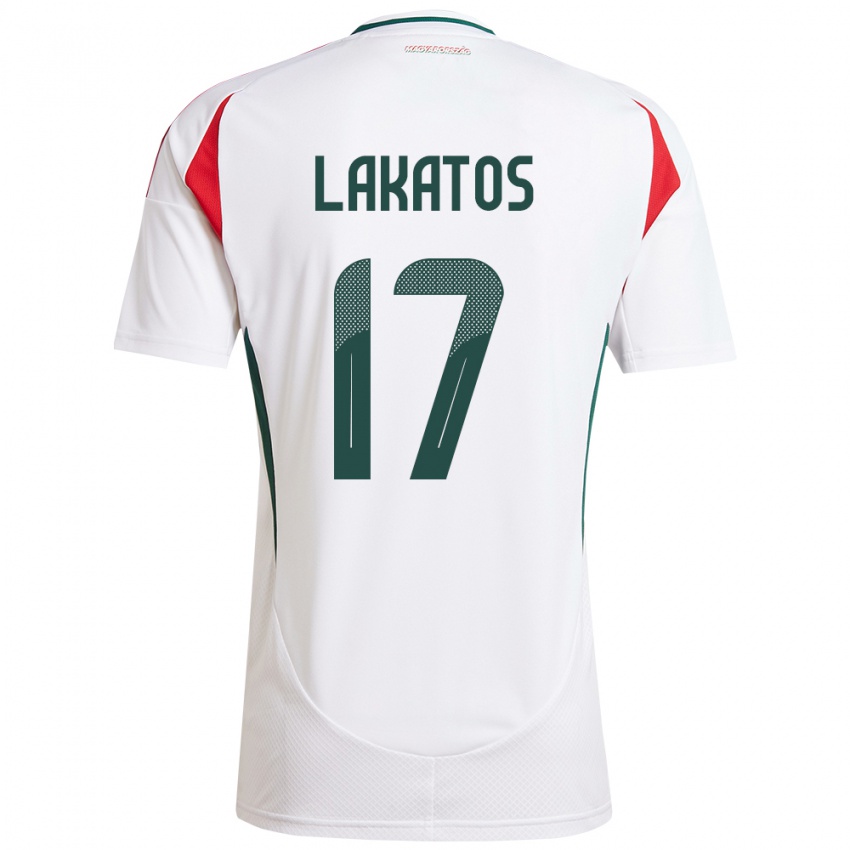 Heren Hongarije Noel Lakatos #17 Wit Uitshirt Uittenue 24-26 T-Shirt