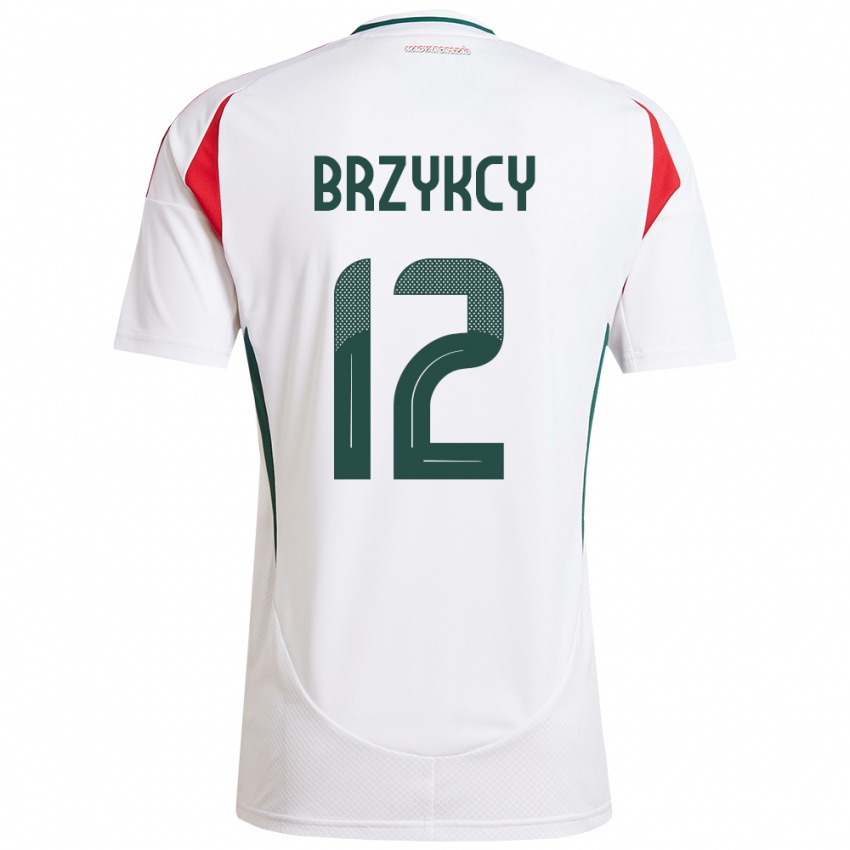 Heren Hongarije Lauren Brzykcy #12 Wit Uitshirt Uittenue 24-26 T-Shirt