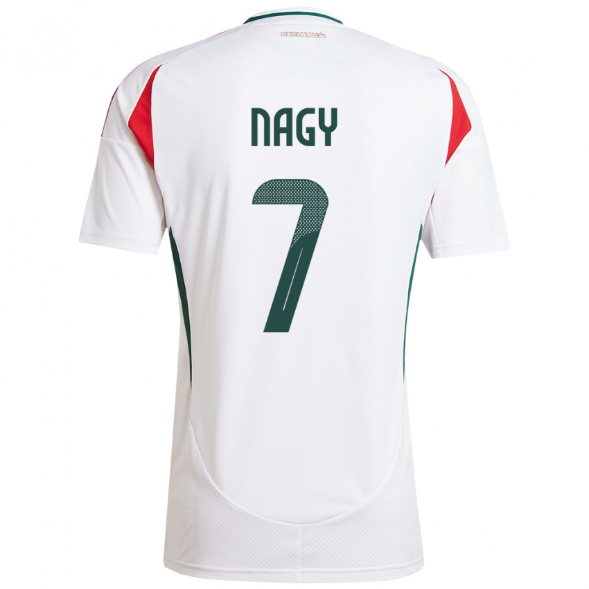 Heren Hongarije Fanni Nagy #7 Wit Uitshirt Uittenue 24-26 T-Shirt