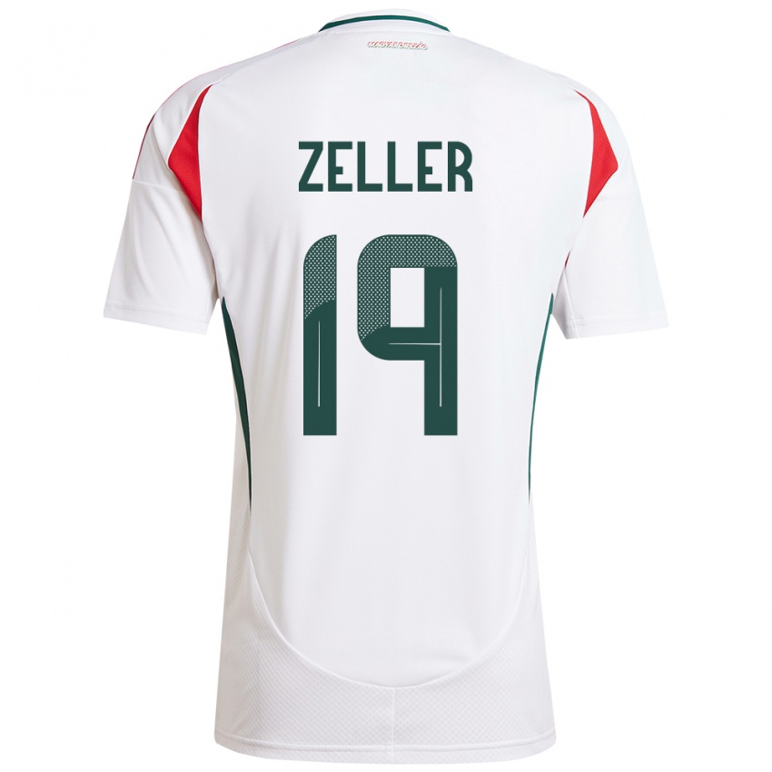 Heren Hongarije Dóra Zeller #19 Wit Uitshirt Uittenue 24-26 T-Shirt