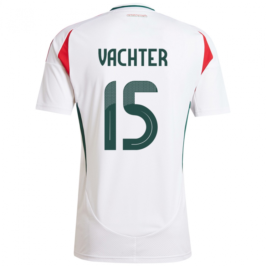 Heren Hongarije Fanni Vachter #15 Wit Uitshirt Uittenue 24-26 T-Shirt