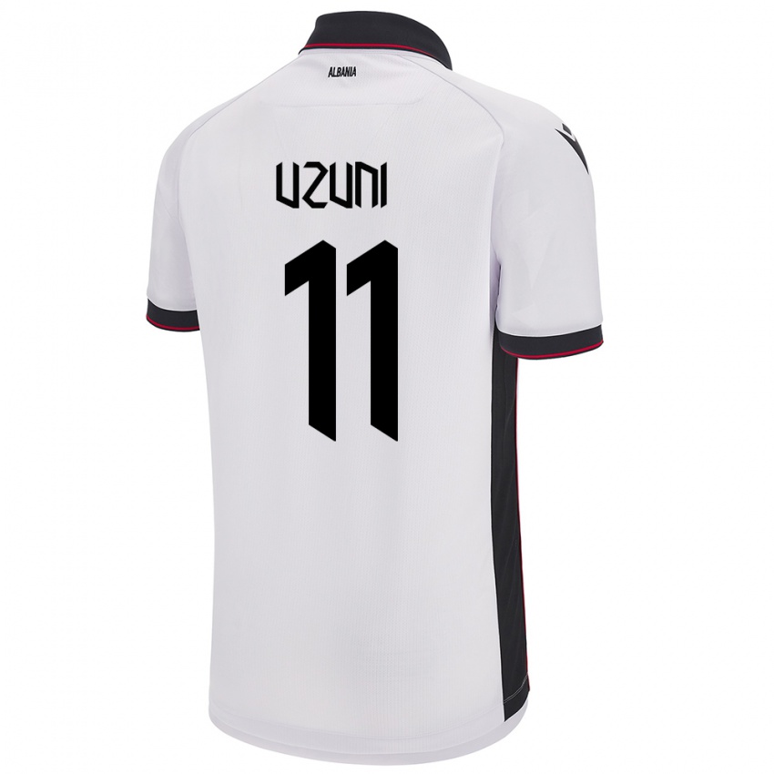 Heren Albanië Myrto Uzuni #11 Wit Uitshirt Uittenue 24-26 T-Shirt