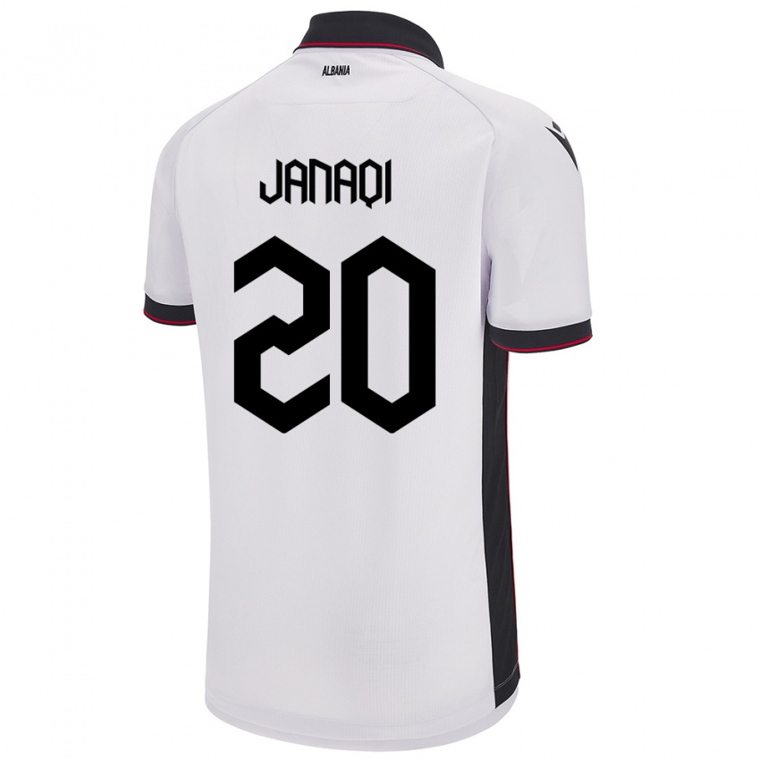 Heren Albanië Dejvid Janaqi #20 Wit Uitshirt Uittenue 24-26 T-Shirt