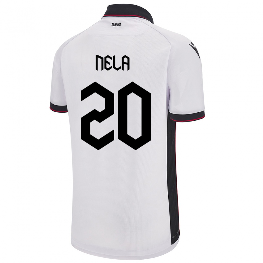 Heren Albanië Rinaldo Nela #20 Wit Uitshirt Uittenue 24-26 T-Shirt